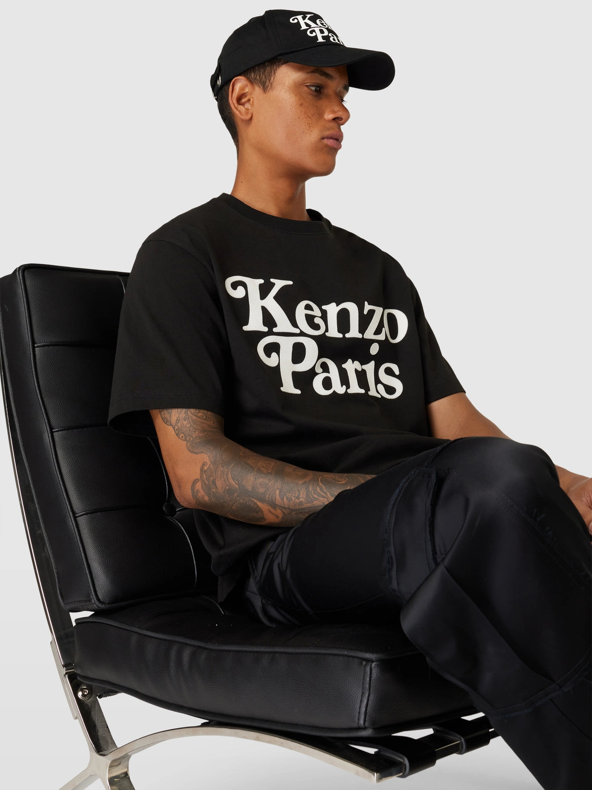Kenzo Casquette de baseball noire avec étiquette cousue