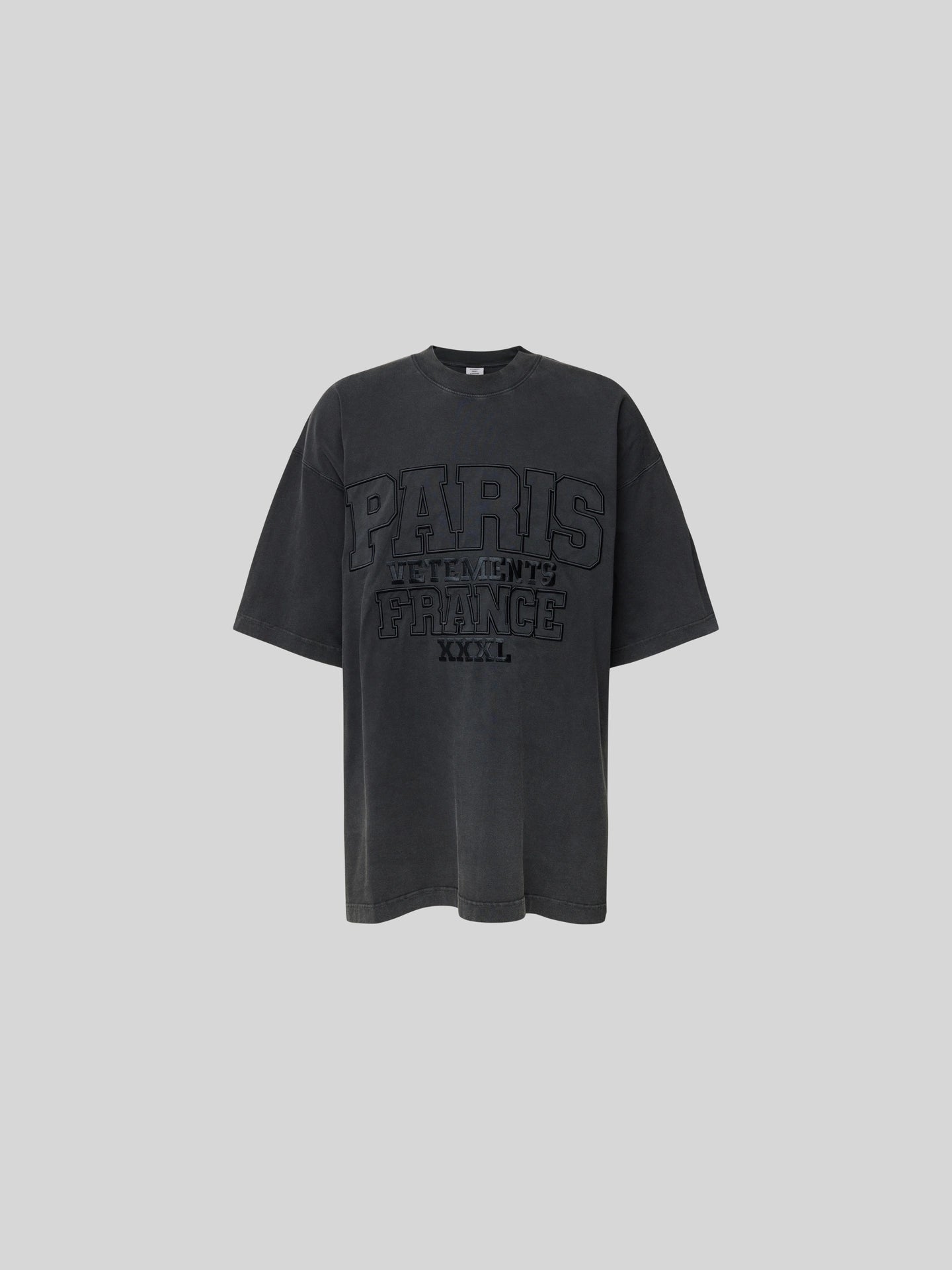 VETEMENTS Black 'Paris XXXL' T-Shirt