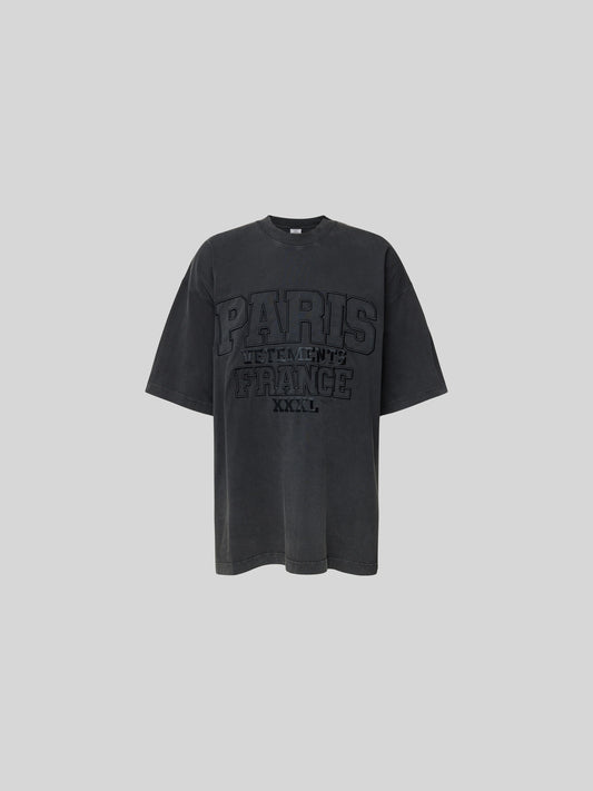 VETEMENTS Black 'Paris XXXL' T-Shirt
