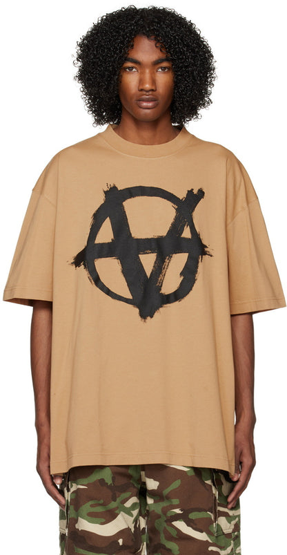 T-shirt beige Double Anarchy VETEMENTS