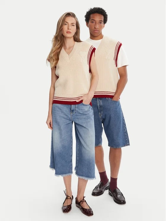 AMI PARIS PULL SANS MANCHES À COL EN V