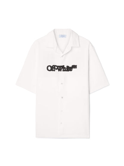 Off White Chemise bowling oversized logo effet spray coton