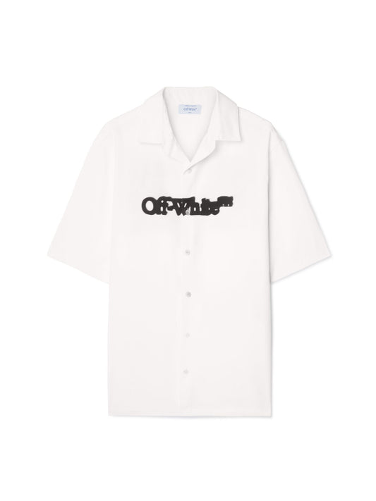 Off White Chemise bowling oversized logo effet spray coton