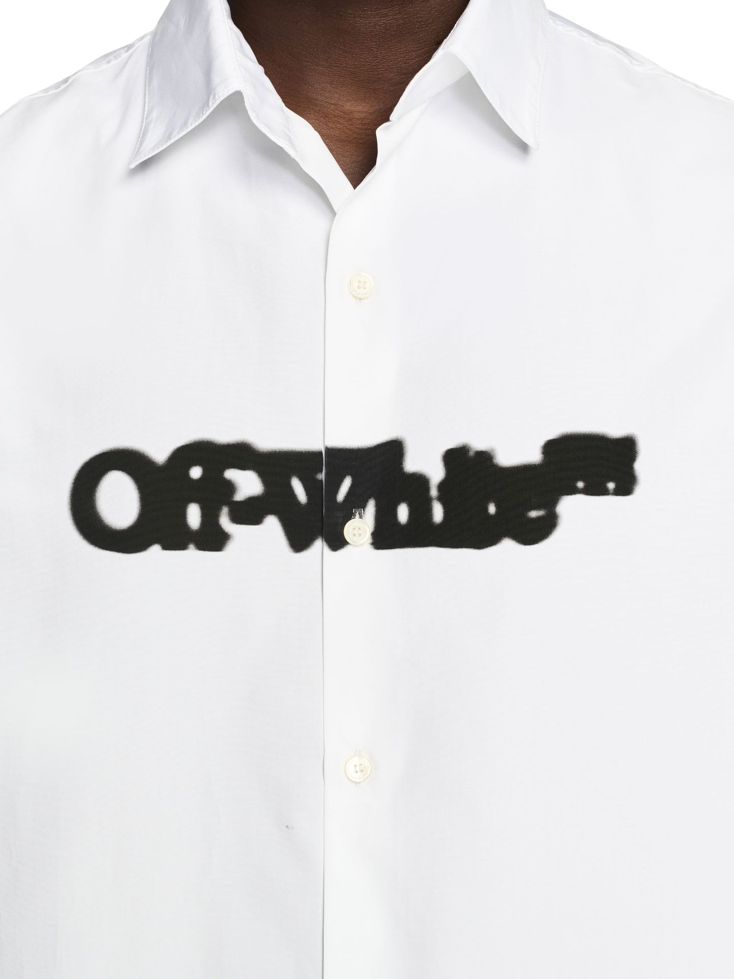Off White Chemise bowling oversized logo effet spray coton