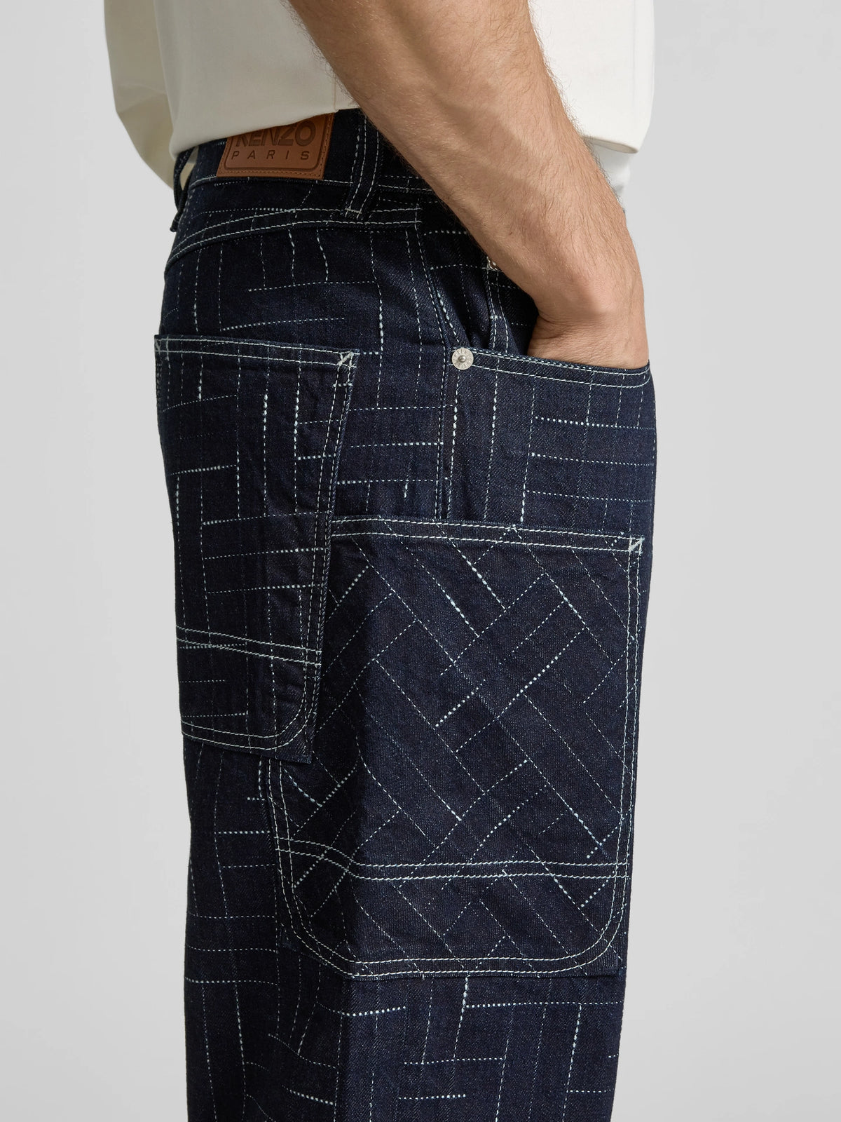 Kenzo jeans à motif géométrique